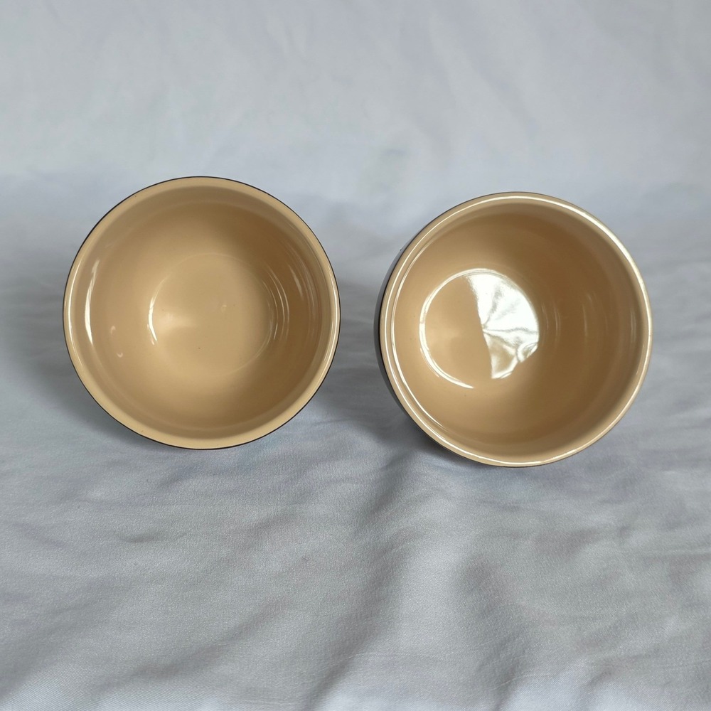 Baileys Irish Cream Mine and Yours Vintage Ceramic Cups Set of 2 Black Tan - Picture 2 of 9